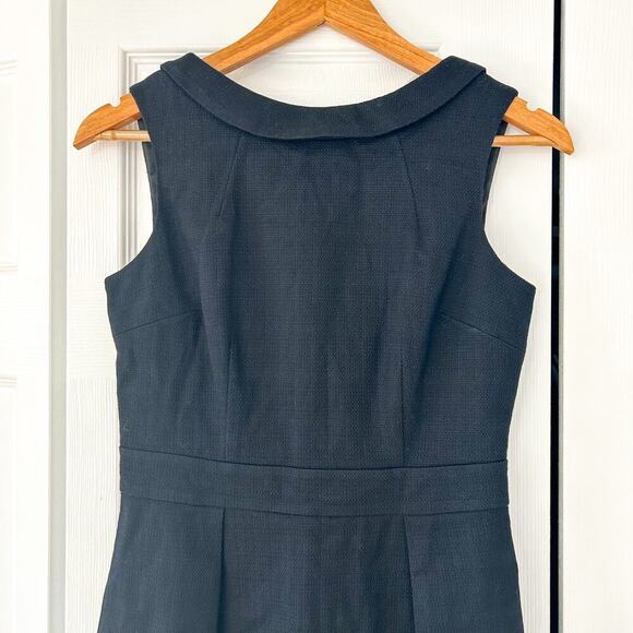 Boden Martha Black Sheath Dress Size 4 Petite Sleeveless Cotton Blend - Picture 5 of 11